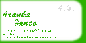 aranka hanto business card